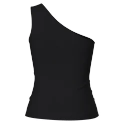 Débardeur asymétrique Ruka noir en coton Ivy