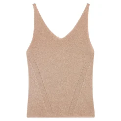 Débardeur col V devant et dos lurex Rachel en viscose