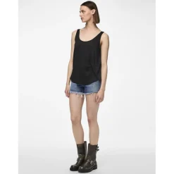 Débardeur en viscose Billo noir uni Ida