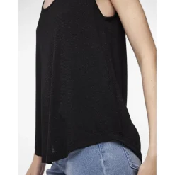 Débardeur en viscose lurex Billo noir Dot
