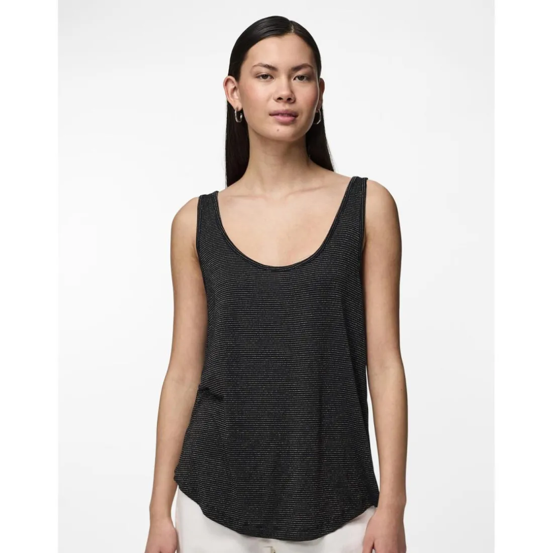 Débardeur en viscose lurex Billo bleu Lana