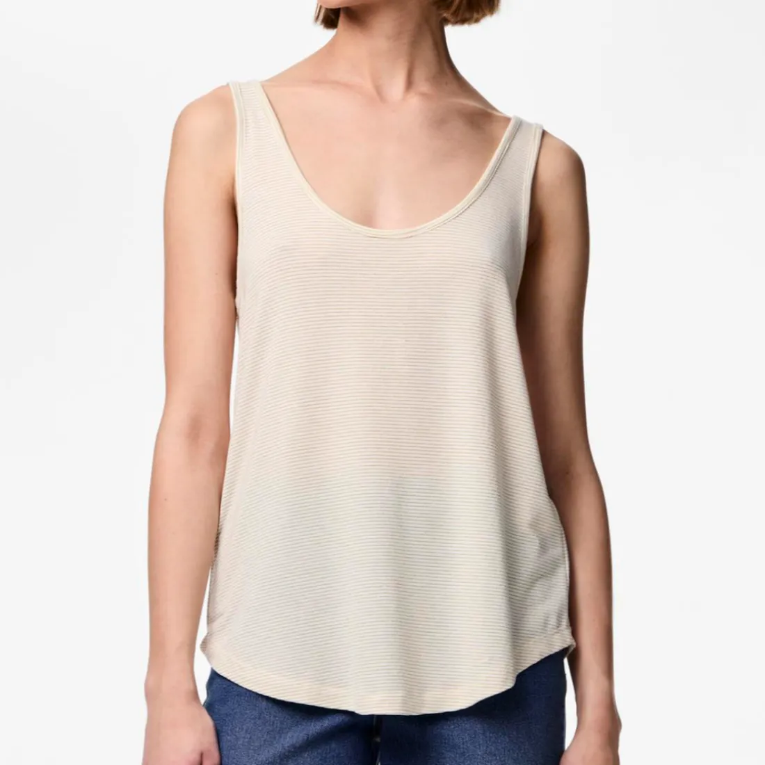 Débardeur en viscose lurex Billo blanc Lina