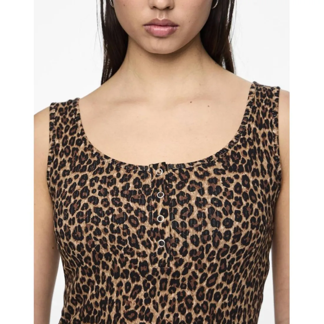 Débardeur imprimé KitteTank Top noir en coton Opal