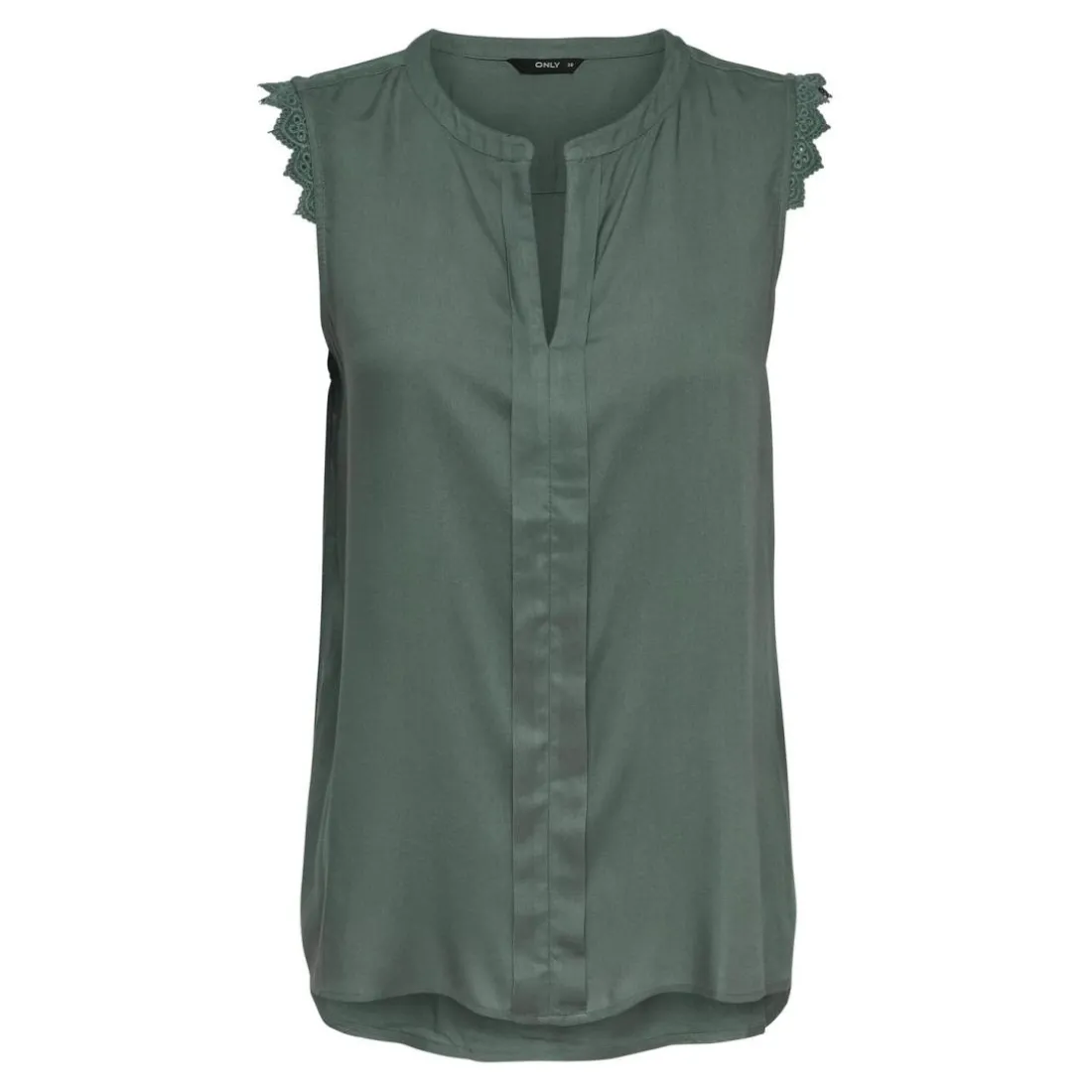 Débardeur regular fit vert foncé en viscose Yara