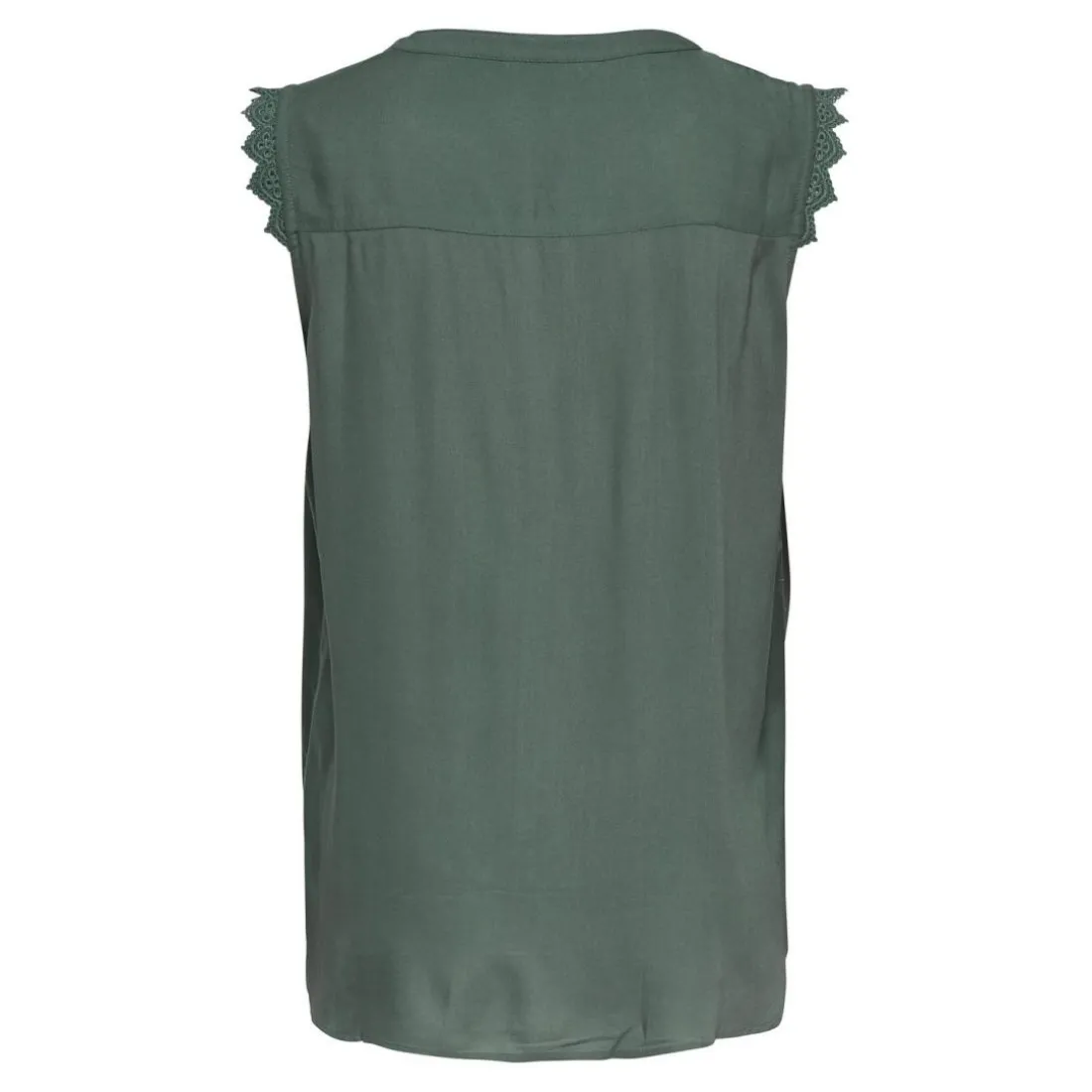 Débardeur regular fit vert foncé en viscose Yara