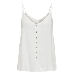 Débardeur spaghetti regular fit blanc en viscose Molly