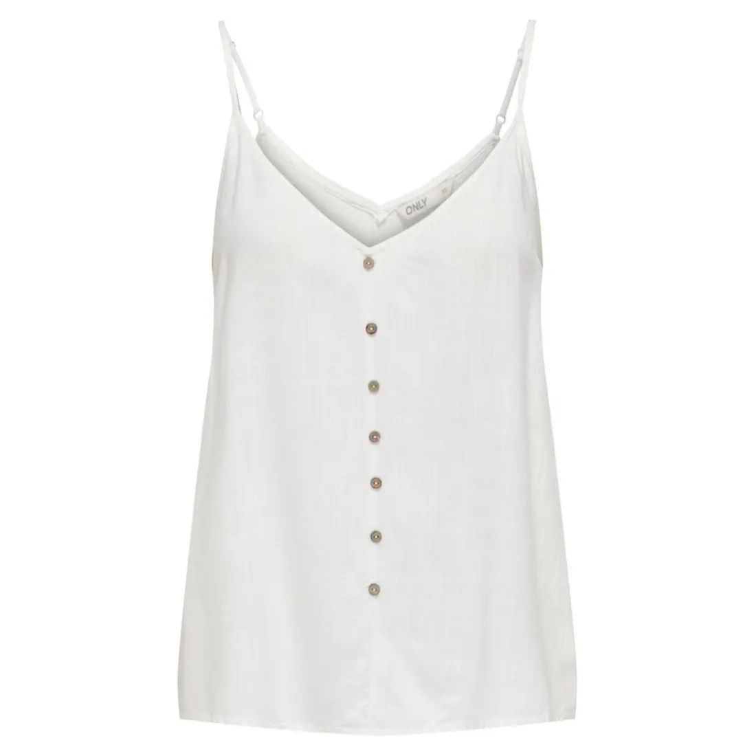Débardeur spaghetti regular fit blanc en viscose Molly
