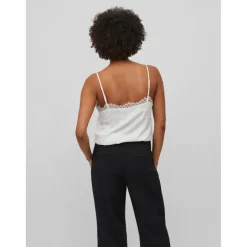 Débardeur spaghetti regular fit col en v blanc