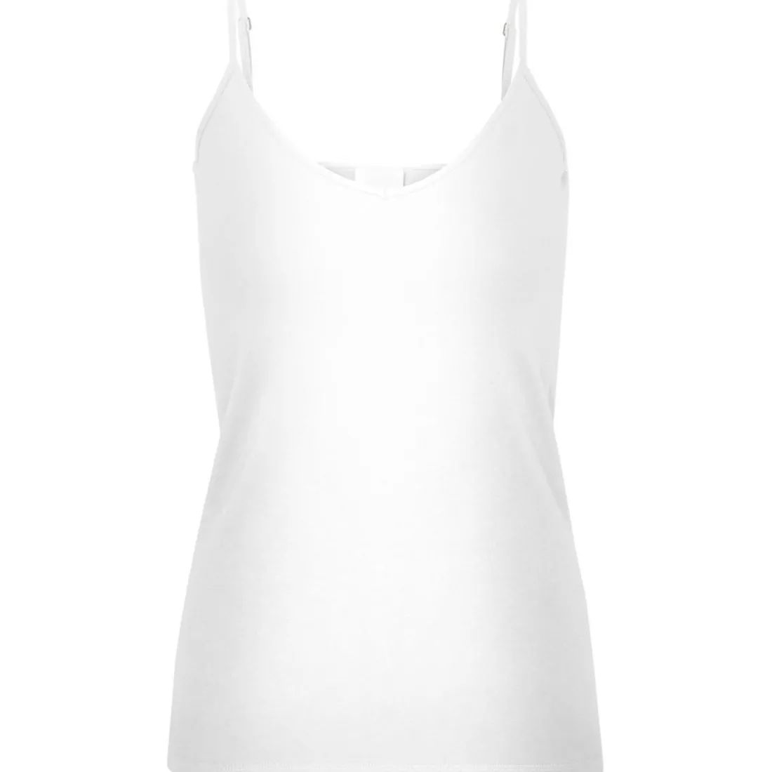 Débardeur spaghetti Regular Fit Col en V Sans manches Longueur regular blanc
