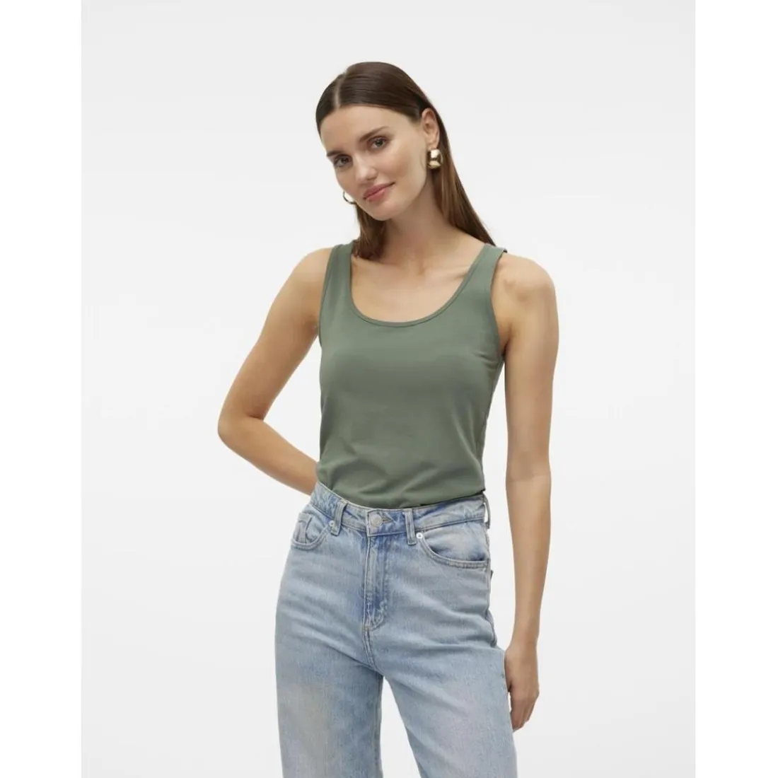 Débardeur vert en coton Ava