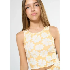 Debardeur fille ALCAGI jaune en coton Amy