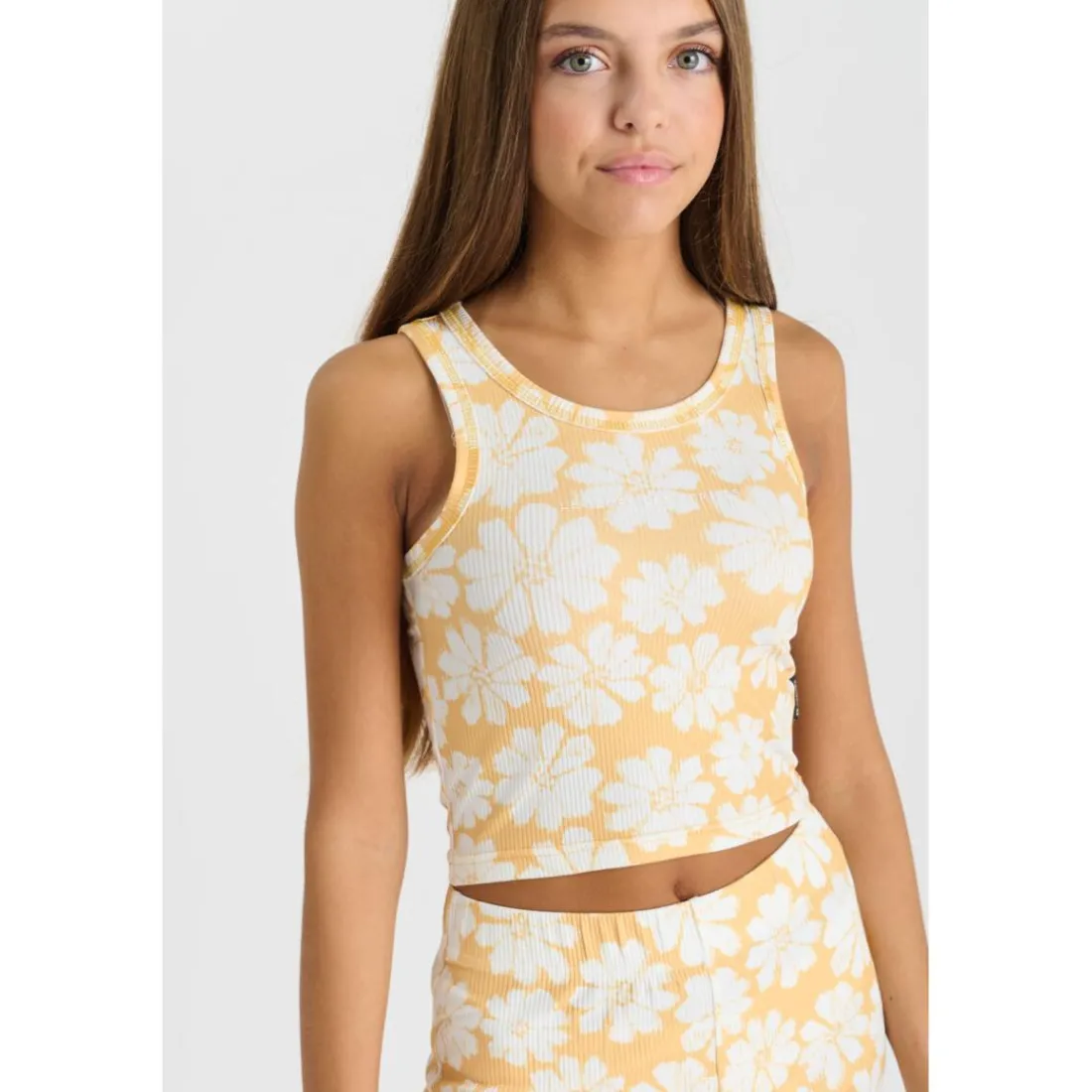 Debardeur fille ALCAGI jaune en coton Amy