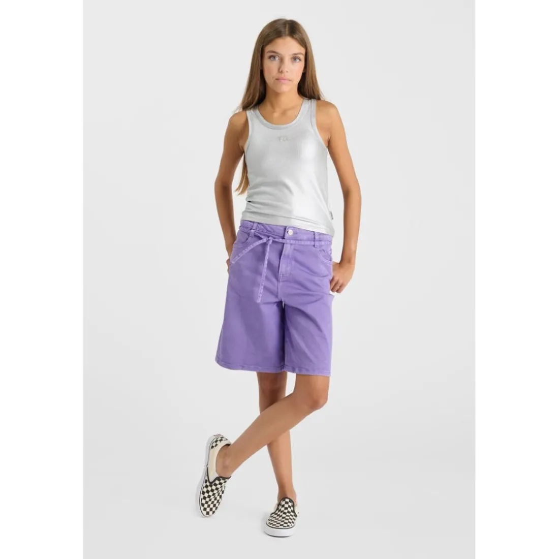 Debardeur fille MIGAGI argent en coton Gail