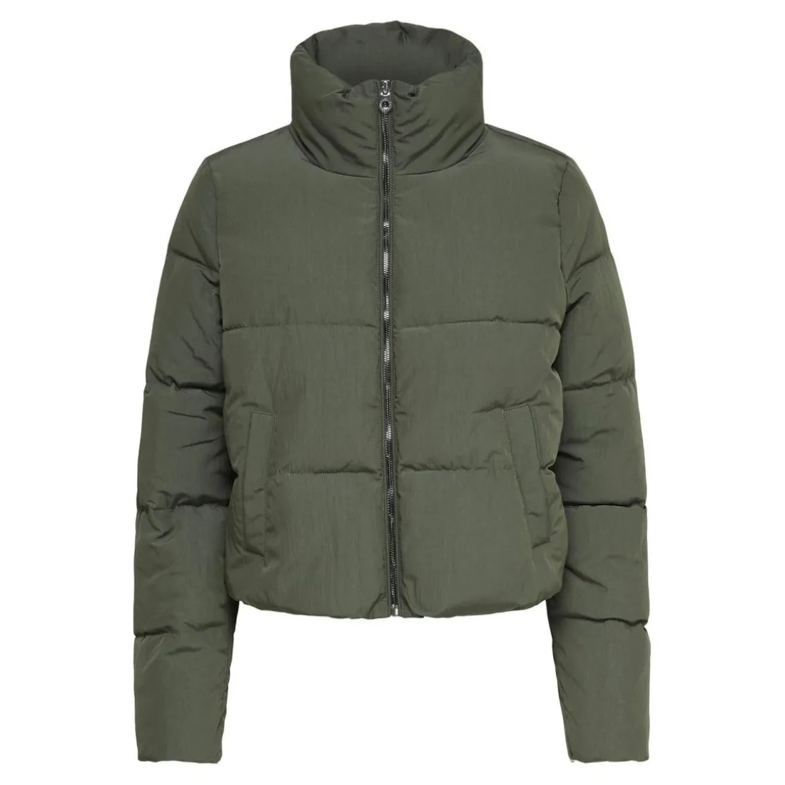 Doudoune Col haut Manches longues Court vert