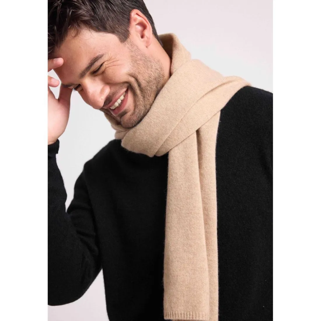 Echarpe etole unisexe en cachemire new beige creme