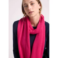 Echarpe etole unisexe en cachemire fuchsia