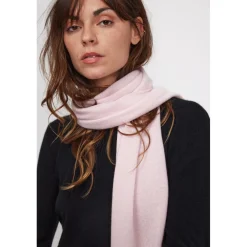 Echarpe etole unisexe en cachemire rose perle