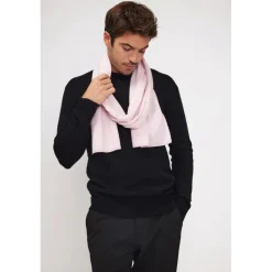 Echarpe etole unisexe en cachemire rose perle