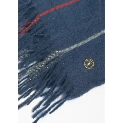Echarpe Rosim à carreaux bleu marine et rouge