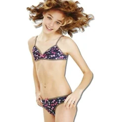 Ensemble soutien-gorge triangle sans armatures imprimé noeuds + slip Cutie POMM'POIRE - Multicolore en coton