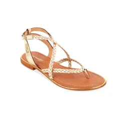 Entre-Doigt femme HONG Doré en cuir