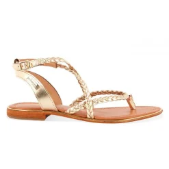 Entre-Doigt femme HONG Doré en cuir