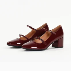 Escarpins femme en Cuir PIVOINE Bordeaux Vernis noir