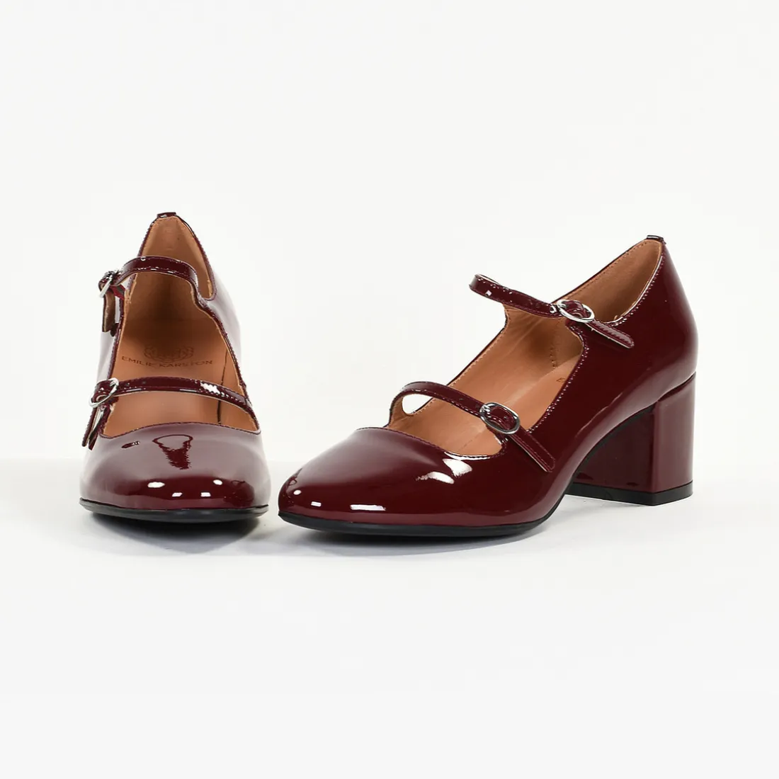 Escarpins femme en Cuir PIVOINE Bordeaux Vernis noir