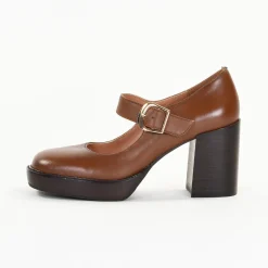 Escarpins femme en Cuir ROSIA Cognac