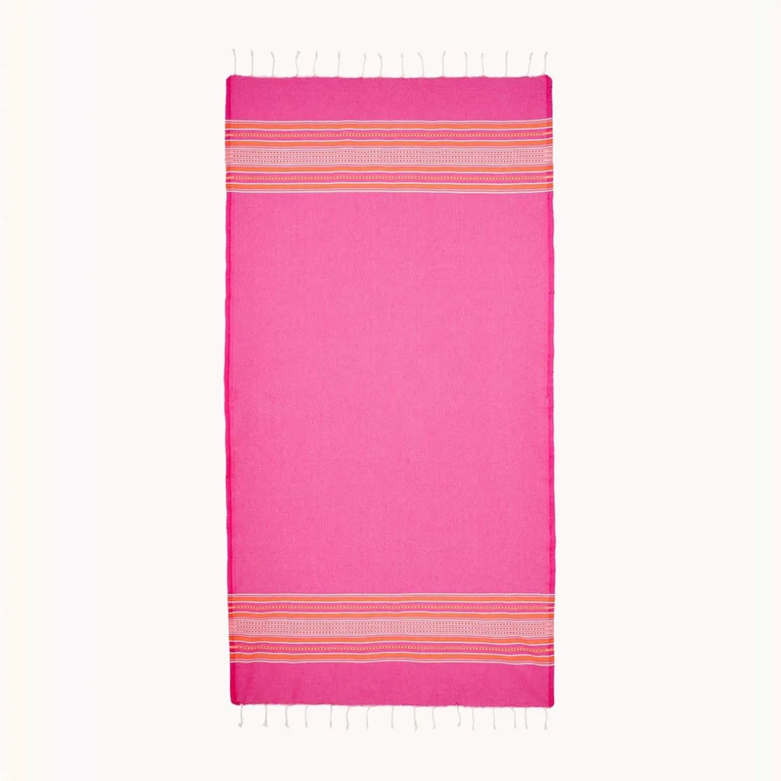 Fouta à rayures Lola rose en coton