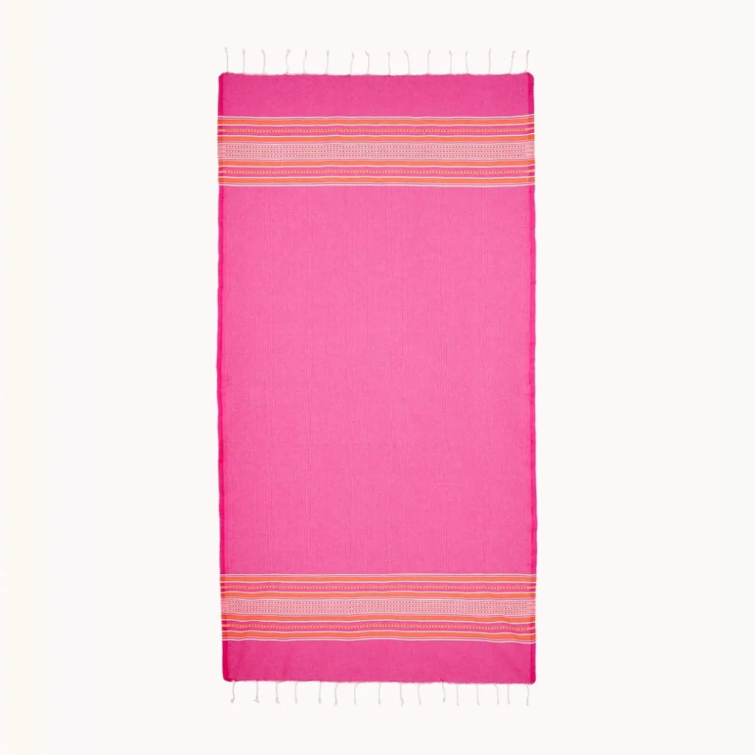 Fouta à rayures Lola rose en coton