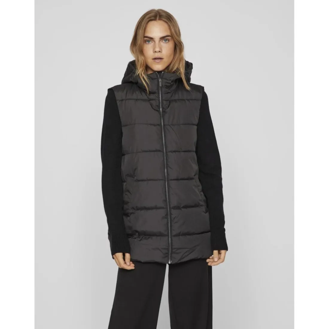 Gilet capuche noir Ella