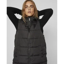 Gilet capuche noir Ella