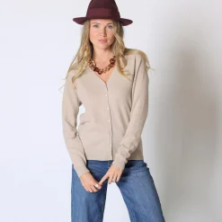 Gilet col V en cachemire Callista