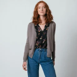 Gilet col V en cachemire Callista
