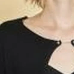 Gilet fermé par broche manches longues évasées femme - Noir en viscose