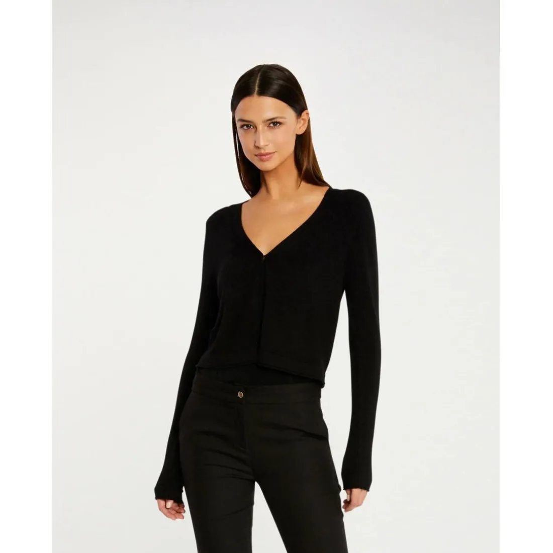 Gilet manches longues à col en V
