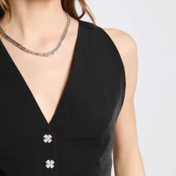 Gilet sans manches noir femme DOS NU