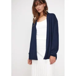 Gilet tube femme ZASSIA en cachemire bleu marine