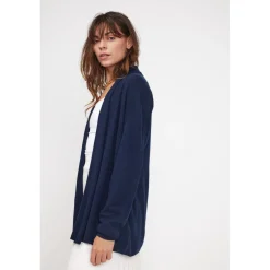 Gilet tube femme ZASSIA en cachemire bleu marine