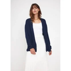 Gilet tube femme ZASSIA en cachemire bleu marine