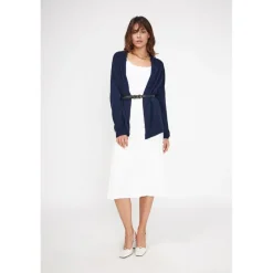 Gilet tube femme ZASSIA en cachemire bleu marine