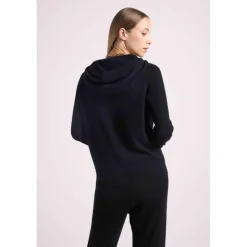 Gilet zippe capuche femme ZUMA en cachemire noir