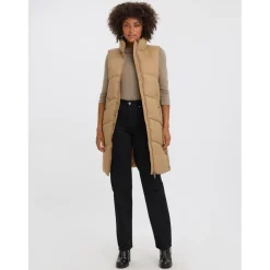 Gilets anti-froid Col haut Sans manches marron Élise