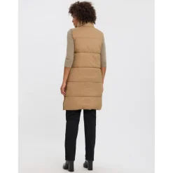 Gilets anti-froid Col haut Sans manches marron Élise