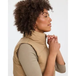 Gilets anti-froid Col haut Sans manches marron Élise