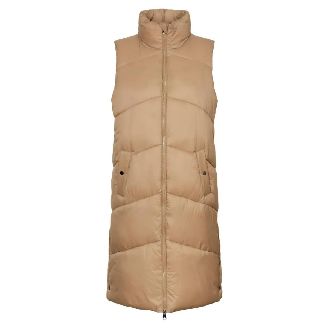 Gilets anti-froid Col haut Sans manches marron Élise