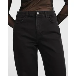 Jean à coupe large Holly noir en coton Kara