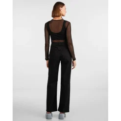 Jean à coupe large Holly noir en coton Kara