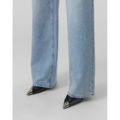 Jean à coupe large Wide Leg Fit Taille haute Extra long bleu Ida